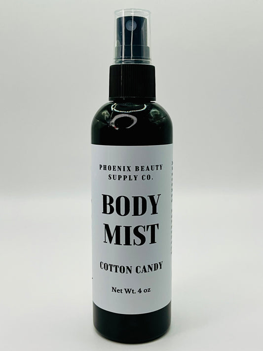 Cotton Candy handmade body mist, non-toxic and alcohol-free, providing a sweet and refreshing fragrance for all-day freshness.