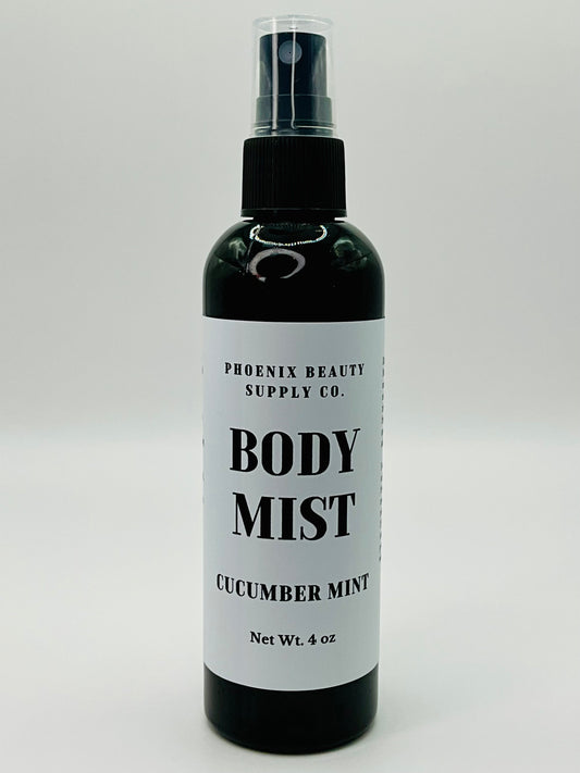 Cucumber Mint handmade body mist, non-toxic and alcohol-free, offering a refreshing, invigorating fragrance for a quick refresh on the go or post-shower.
