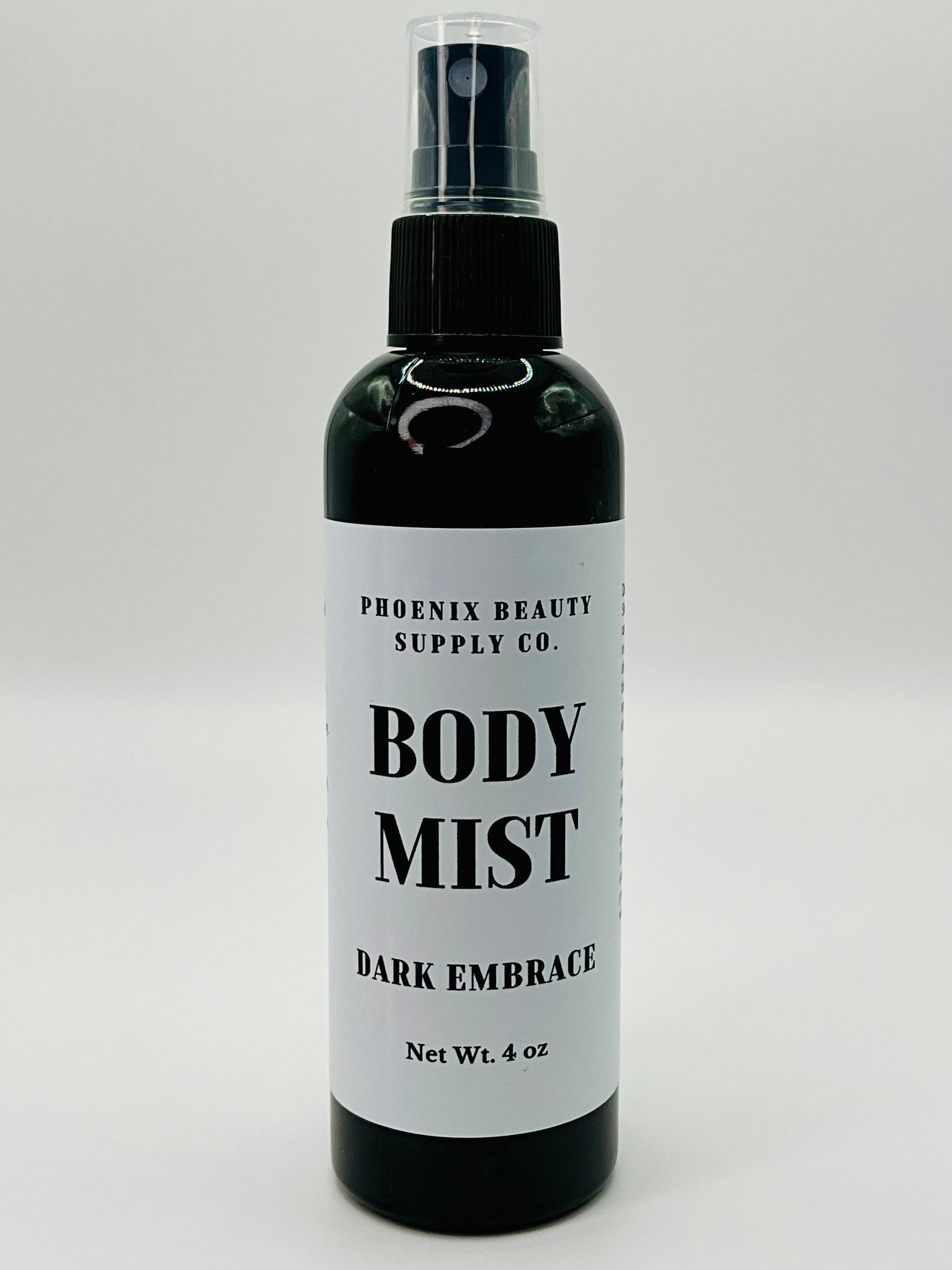 Dark Embrace non-toxic, alcohol-free handmade body mist, offering a fresh, captivating scent for all-day freshness and hydration.