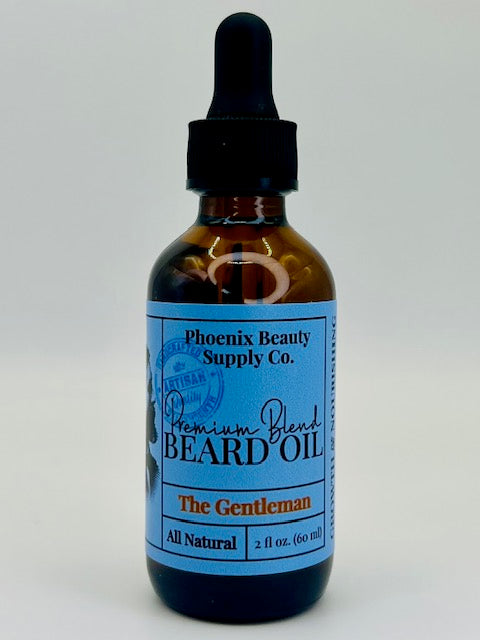 The Gentlemen Nourishing & Growth beard oil, infused with blue sage scent to promote beard health and growth while moisturizing.