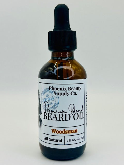 Woodsman Beard Oil Sensitive Skin formula, soothing and hydrating with Amberwood and sage for sensitive skin and facial hair care
