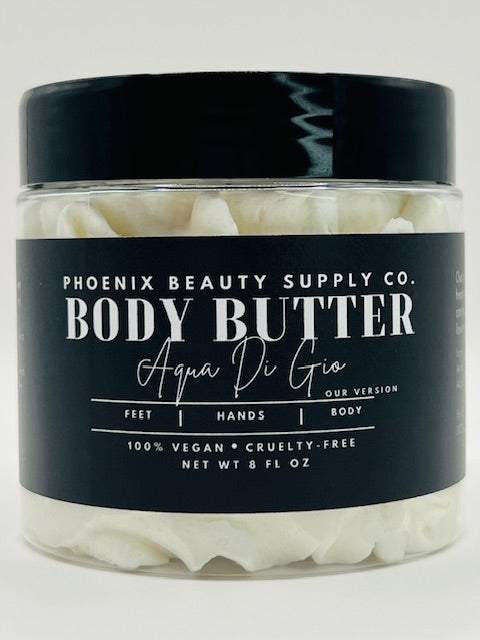 Aqua Di Gio Handmade Whipped Body Butter – Rich, nourishing body cream for men with mango and shea butter, grape-seed oil, and essential oils.