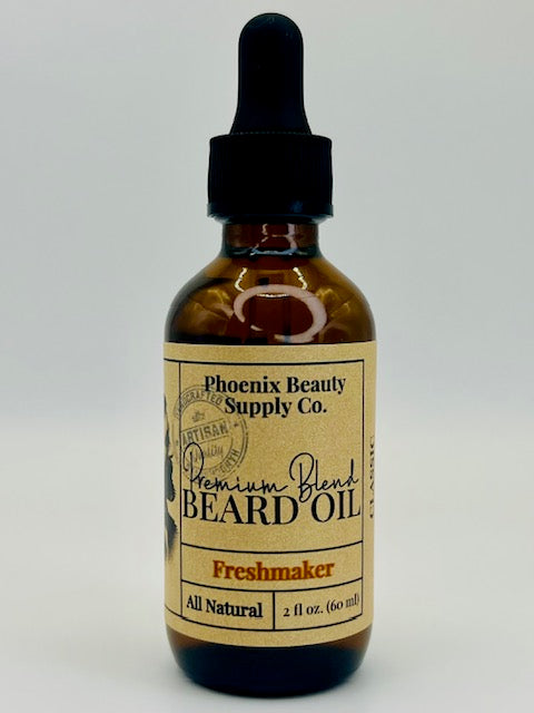 Freshmaker Beard Oil Classic formula, made with peppermint and lemon oils for soft, healthy facial hair and moisturized skin beneath.