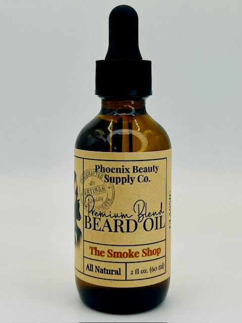 The Smoke Shop Classic Beard Oil – Subtle tobacco and vanilla blend for soft, nourished facial hair, perfect for everyday use.