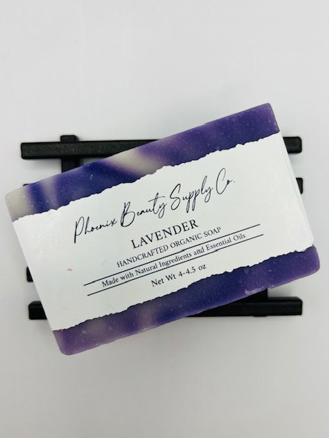 Handcrafted Lavender Organic Bar Soap with creamy lather for radiant, nourished skin. Perfect for daily use and a thoughtful gift.